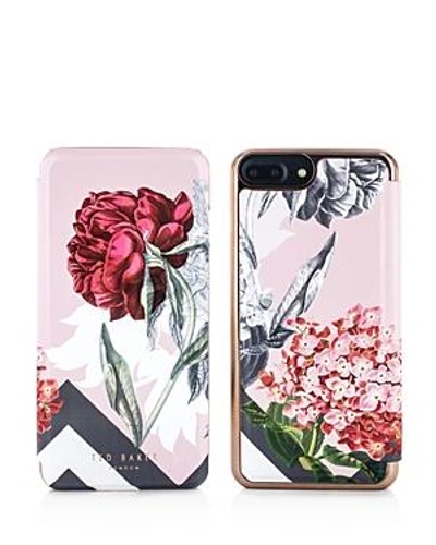 Shop Ted Baker Emmare Palace Gardens Mirror Folio Iphone 6/7/8 Plus Case In Pastel Pink Multi