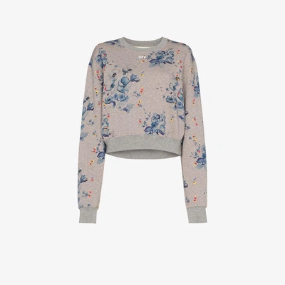 Shop Off-white X Browns Floral Capsule Sweatshirt In Grey