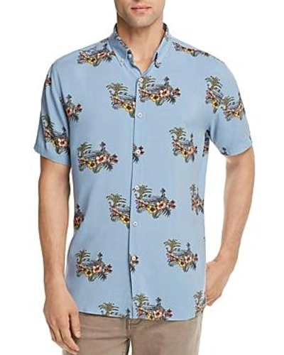 Shop Barney Cools Tropical Regular Fit Button-down Shirt - 100% Exclusive In Aqua Mirage