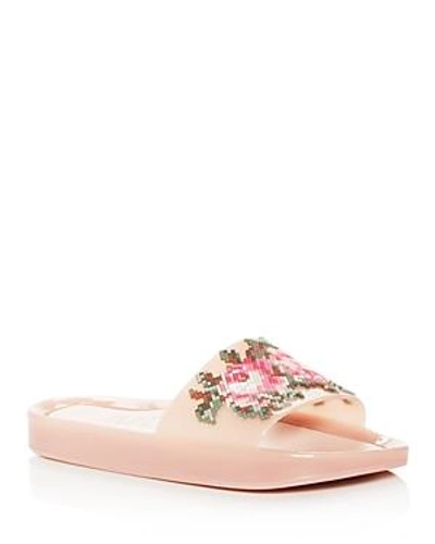 Shop Melissa Women's Floral Pool Slide Sandals In Pink/green