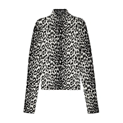 Shop Givenchy Leopard-jacquard Wool-blend Jumper In Black And White