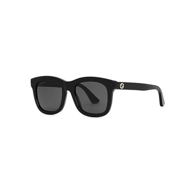 Shop Gucci Black Wayfarer-style Sunglasses