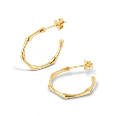 Shop Dinny Hall Bamboo Small Hoops In Gold