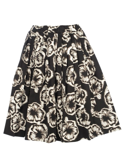 Shop Prada Skirt In Ibiscus Black White