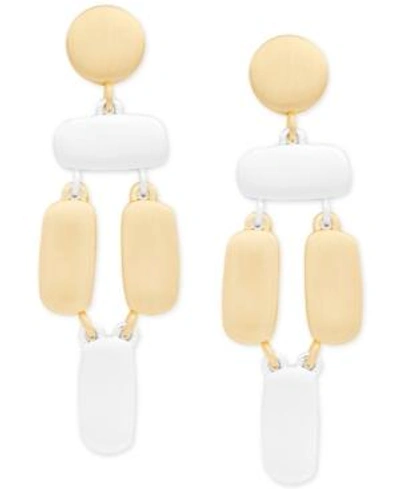 Shop Lucky Brand Two-tone Sculptural Statement Earrings In Ttone