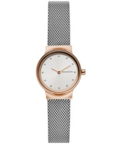 Shop Skagen Women's Freja Two-tone Stainless Steel Mesh Bracelet Watch 26mm In Silver