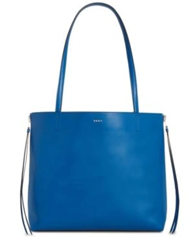 Shop Dkny Mey Reversible Tote, Created For Macy's In Summer Blue/silver
