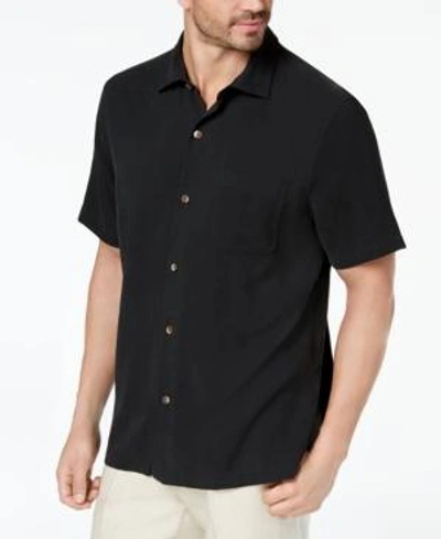 Shop Tommy Bahama Men's Coastal San Clemente Silk Shirt, Created For Macy's In Black