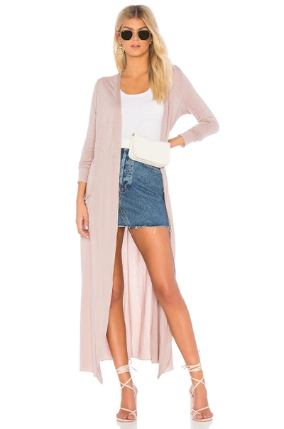 Shop La Made Reed Duster Cardigan In Taupe