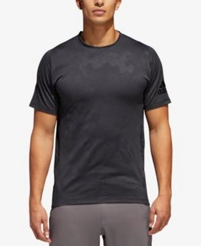 Shop Adidas Originals Adidas Men's Hype Climalite Camo-print T-shirt In Black