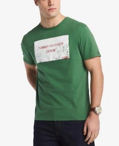 Shop Tommy Hilfiger Men's Graphic-print T-shirt In Juniper Green