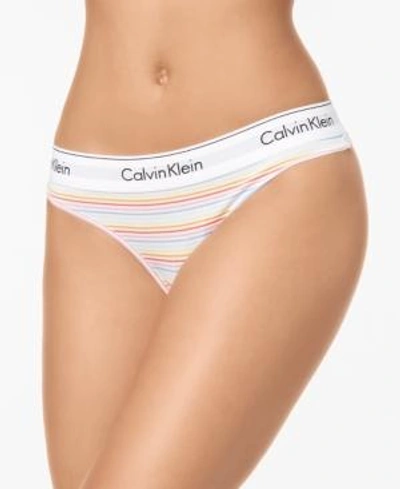 Shop Calvin Klein Modern Cotton Thong F3786 In Pride