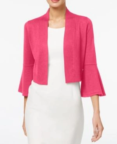 Shop Calvin Klein Bell-sleeve Knit Shrug In Watermelon