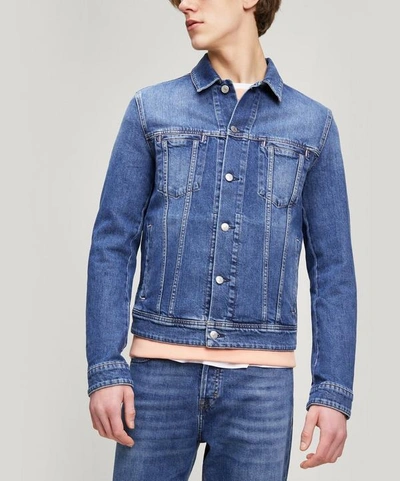 Shop Acne Studios Pass Denim Jacket In Mid-blue