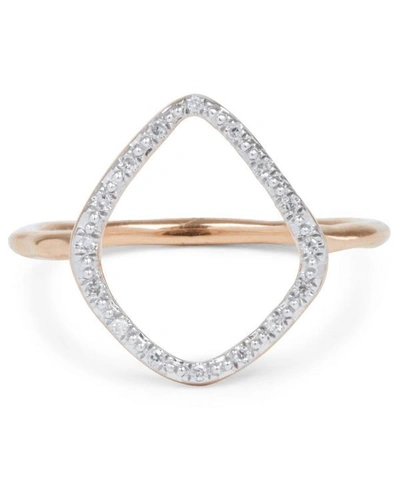 Shop Monica Vinader Rose Gold Vermeil Diamond Riva Hoop Ring In Pink