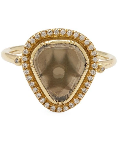 Shop Brooke Gregson Gold Starlight Triangle Diamond Slice Pavé Ring