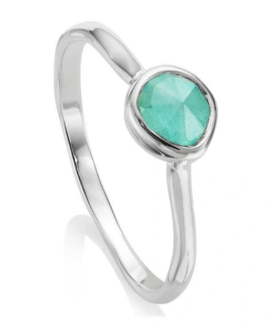 Shop Monica Vinader Silver Siren Small Amazonite Stacking Ring