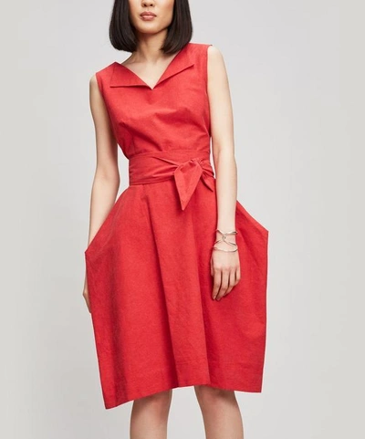 Shop Anglomania By Vivienne Westwood Lotus Calico Dress In Red