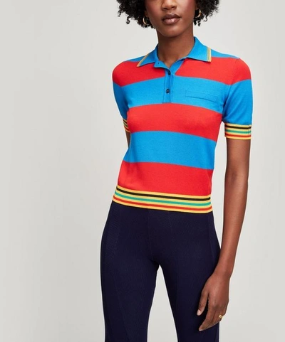 Shop Stella Jean Striped Polo-shirt In Red