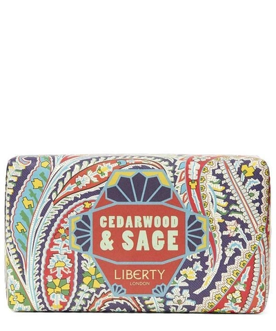 Shop Liberty London Cedarwood And Sage Soap In White