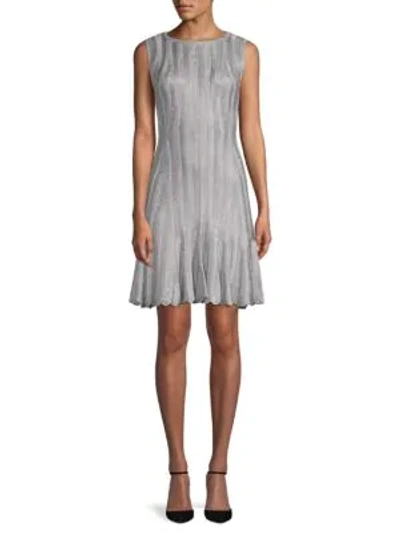 Shop Alexander Mcqueen Metallic Knit Dress In Silver