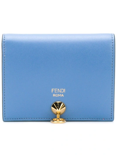 Shop Fendi Snap Fastening Wallet - Blue