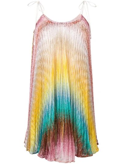 Shop Missoni Mare Rainbow Stripe Beach Dress - Multicolour