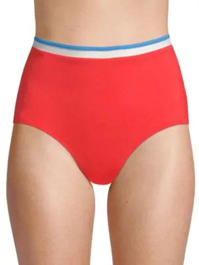 Shop Solid & Striped The Katie Bikini Bottom In Red Multi