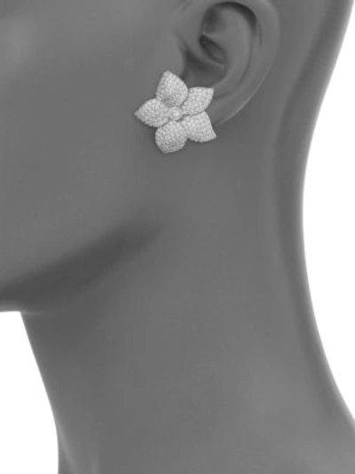 Shop Kate Spade Pavé Bloom Statement Studs In Silver