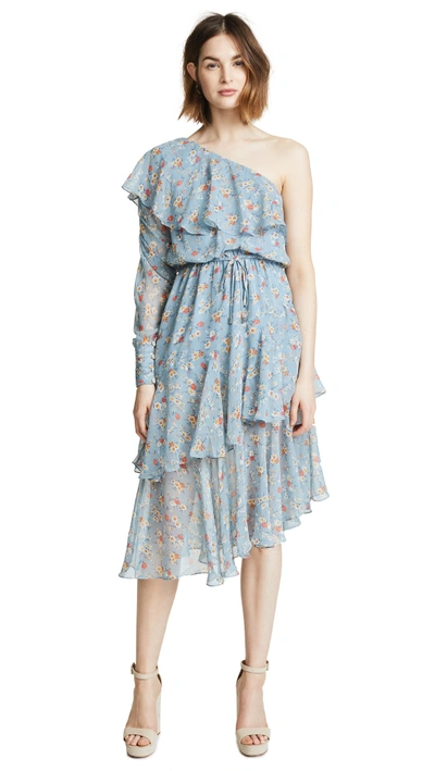 Shop Valencia & Vine Jules Gown In Postal Blue Floral