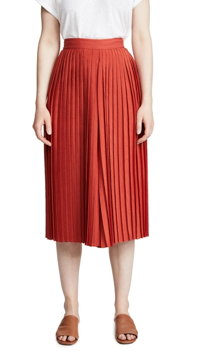 Shop Vince Pleated Culottes In Paprika