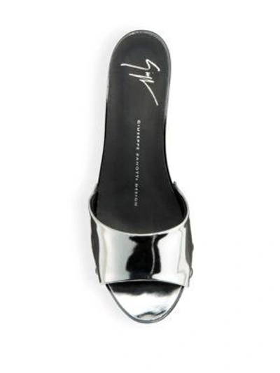 Shop Giuseppe Zanotti Peep-toe Block Heel Slide Sandals In Ramino