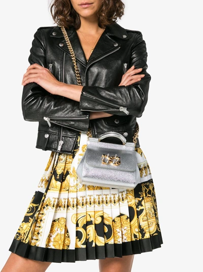 Shop Dolce & Gabbana Metallic Leather Small Sicily Shoulder Bag