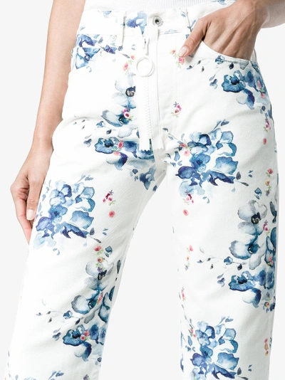 Shop Off-white X Browns Floral Print Straight Denim Jeans