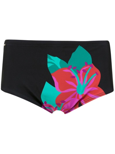 Shop Amir Slama Printed Swim Briefs In Black