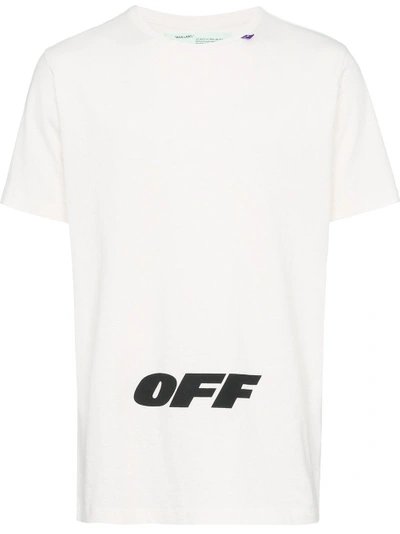 Shop Off-white Wing Off Logo Print Cotton T Shirt In White