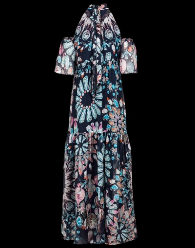 Shop Temperley London Quartz Printed Dress In Midnight