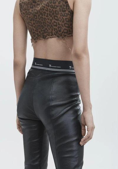 Shop Alexander Wang Stretch Leather Pant In Black