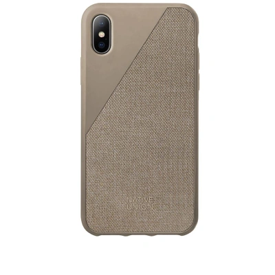 Shop Native Union Clic Canvas Iphone X Case In Brown