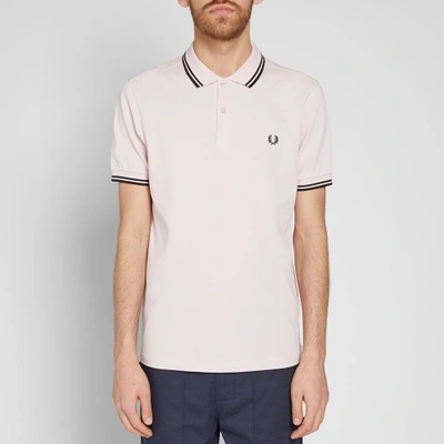 Shop Fred Perry Slim Fit Twin Tipped Polo In Pink