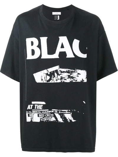 Shop Facetasm Printed T-shirt - Black