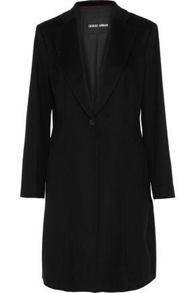 Shop Giorgio Armani Woman Cashmere Coat Black