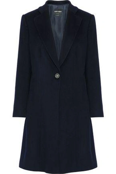 Shop Giorgio Armani Woman Cashmere Coat Midnight Blue