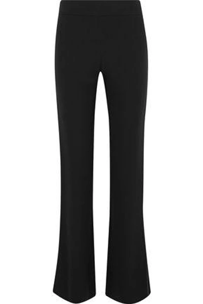 Shop Giorgio Armani Woman Silk-crepe Flared Pants Black