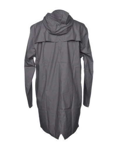 Shop Rains Man Overcoat Steel Grey Size Xxs/xs Polyurethane, Polyester