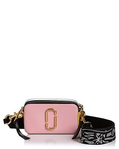 Shop Marc Jacobs Snapshot Leather Camera Bag In Baby Pink Multi/gold