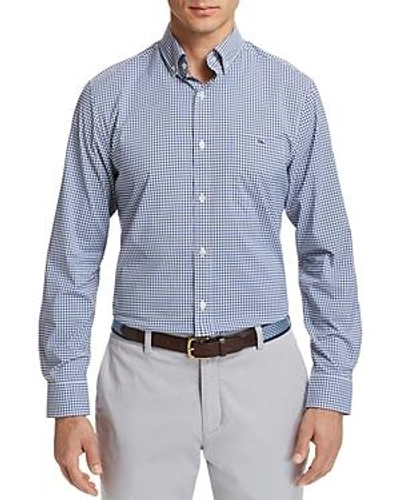 Shop Vineyard Vines Performance Grand Cay Gingham Classic Fit Button-down Shirt In Moonshine Blue