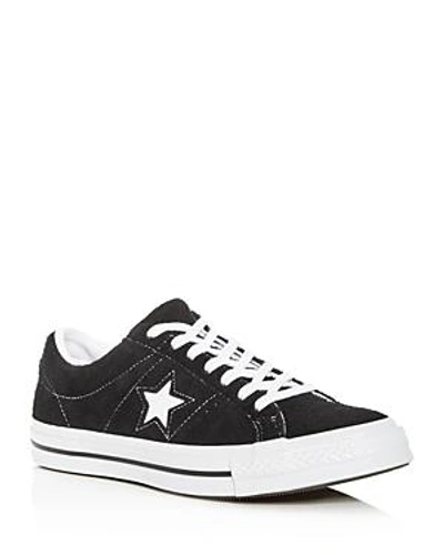 Shop Converse Men's One Star Suede Lace Up Sneakers In Black/white