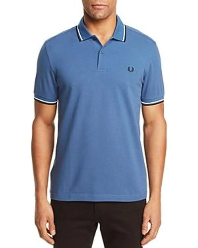 Shop Fred Perry Tipped Slim Fit Polo Shirt In Midnight Blue
