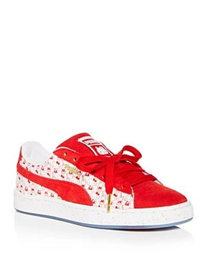 Shop Puma Women's Hello Kitty Classic Suede & Leather Lace Up Sneakers In Red